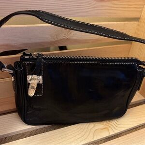 Vintage Y2K Michael Kors Black Leather Mini Shoulder Bag | Baguette